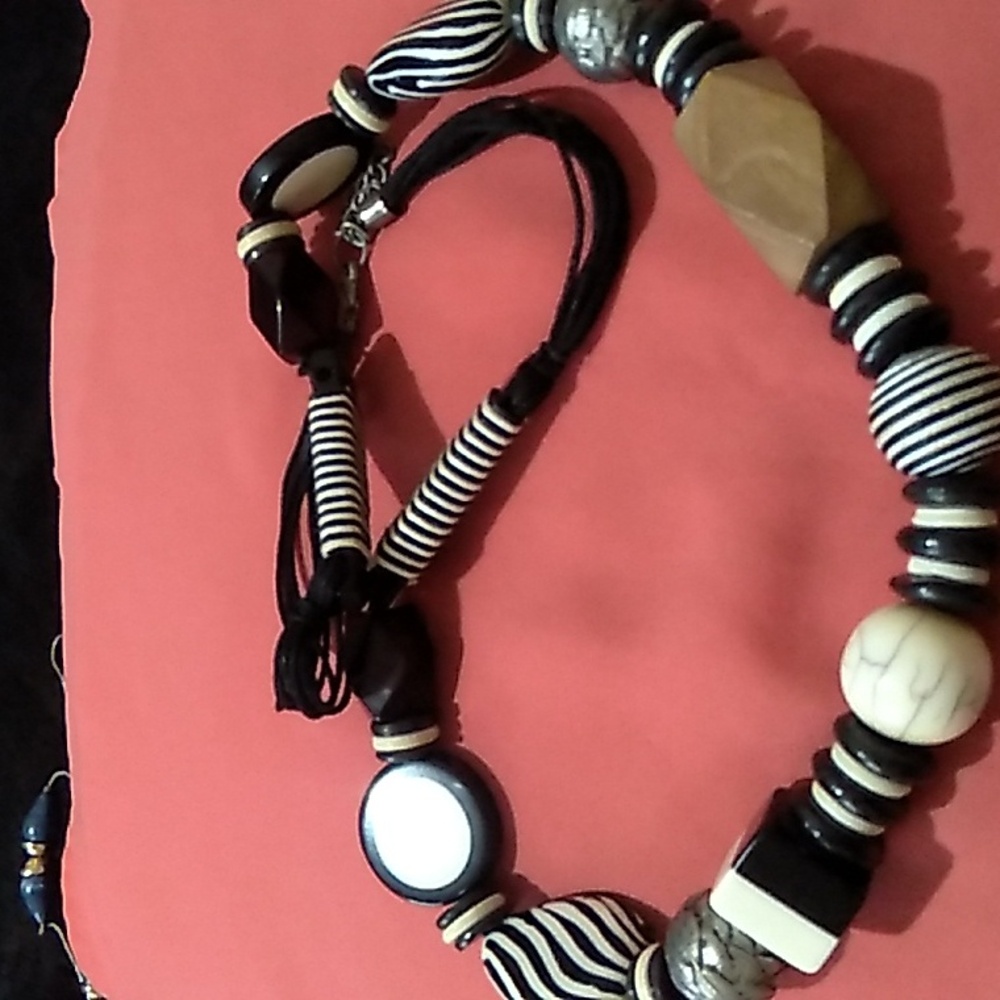 Chunky homemade beaded necklace